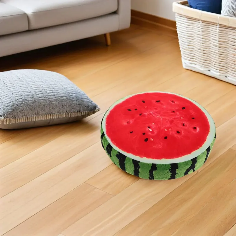 Poduszka w kształcie arbuza 3D realistyczny Design miękka wygodna poduszka dekoracyjna do salonu sypialnia Sofa podkładka na siedzenie — image 3