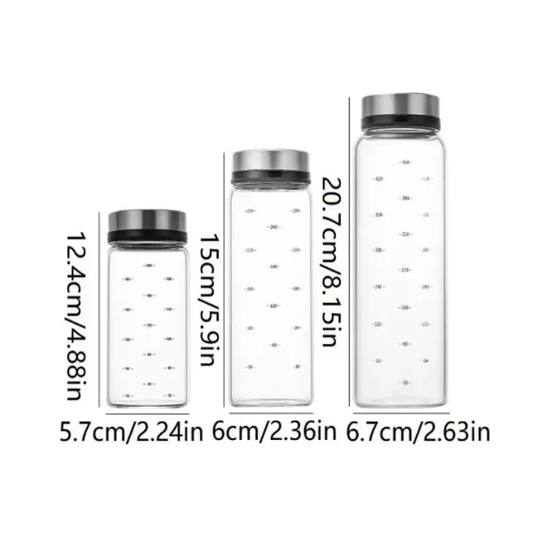 200/300/500 ml konzerva z borosilikátového skla s vysokým obsahem borosilikátového skla Sůl Sezamové pevné koření Láhev na koření Těsnění na pepř Třepačka na koření s otočným víkem — image 3