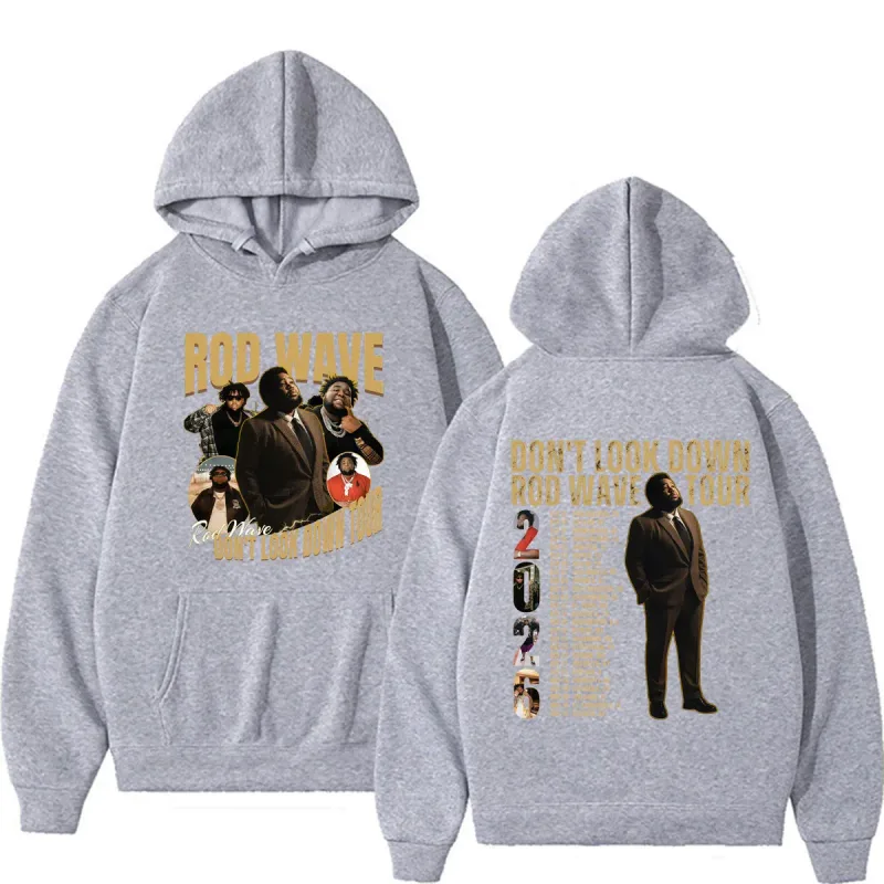 Rod Wave Don't Look Down Tour 2026 Rap Music Hoodies Men's Clothing Harajuku Hip Hop Sweatshirts Casual Fleece Oversized Hoodie — image 6