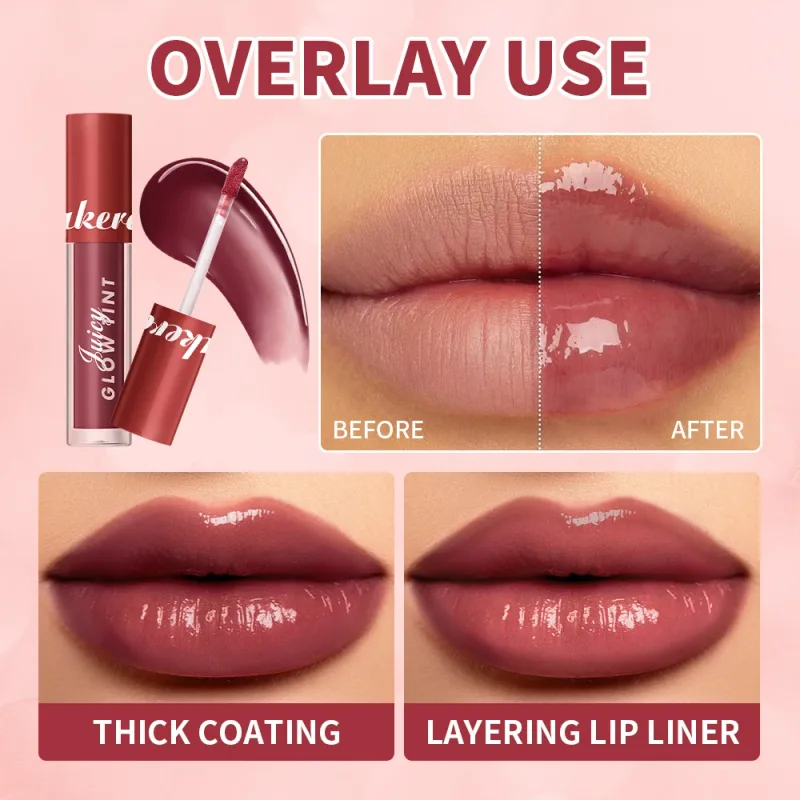 Juicy Glow Lip Tint Mirror Shine Lip Gloss Idratazione profonda Idratante rugiadoso a lunga durata Trucco per labbra colorato ad alta lucentezza non appiccicoso — image 5