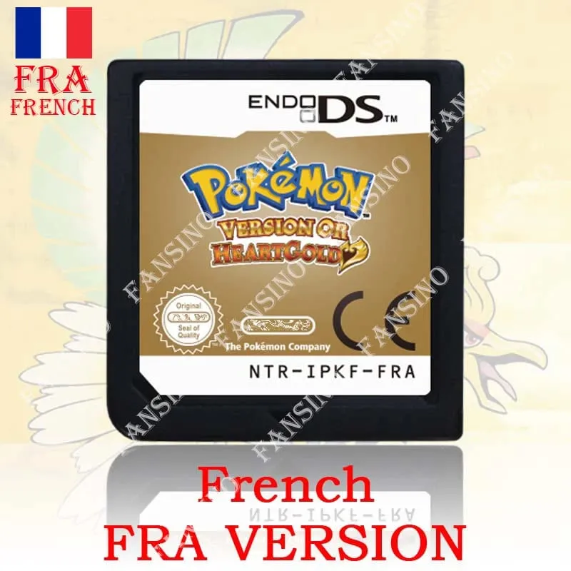 (미국 EUR AUS NOE ESP FRA ITA) 포켓몬 HeartGold SoulSilver 버전 고품질 정통 1:1 복제 DS 비디오 게임 카트리지 — image 16