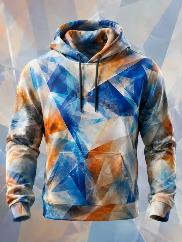 Unisex 3D Printed Hoodie Colorful Aurora Vertical Line Pullover Long Sleeve Kangaroo Pocket Casual Street Sweatshirt — image 14