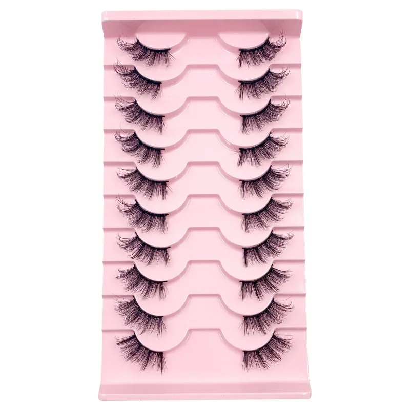 Bulu Mata Setengah Mata Kucing 3D 10 Pasang Bulu Mata Setengah Batang Bening Alami Ekstensi Bulu Mata Palsu Makeup Yang Dijamin Palsu Maquiag — image 18