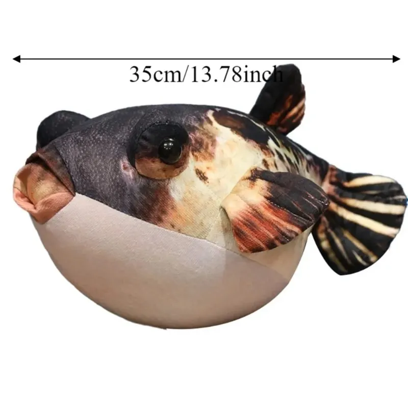 Stuffed Animals Simulation Puffer Fish Back Cushion Καναπές Διακοσμητικό Puffer Fish μενταγιόν 20cm Sleeping — image 3