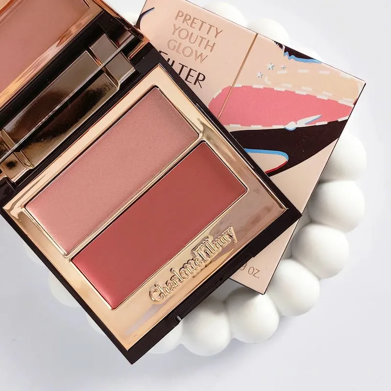 Charlotte Tilbury PILLOW TALK Série Coração Macio Cor Dupla Pó Blush Placa de Cores Código de Cores Quentes Primeiro Amor Sexo em Fogo — image 17