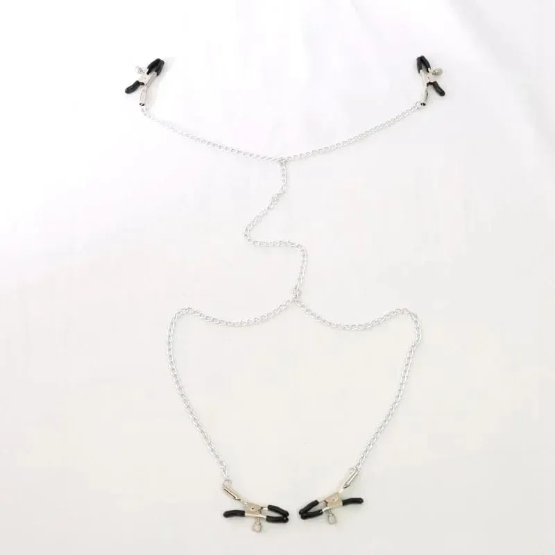 4 Style Steel Nipple Clamps With Chain Bdsm Bondage Slave Fetish Nipple Labia Clitoris Stimulator Sex Toys For Women Sexy Toys — image 4