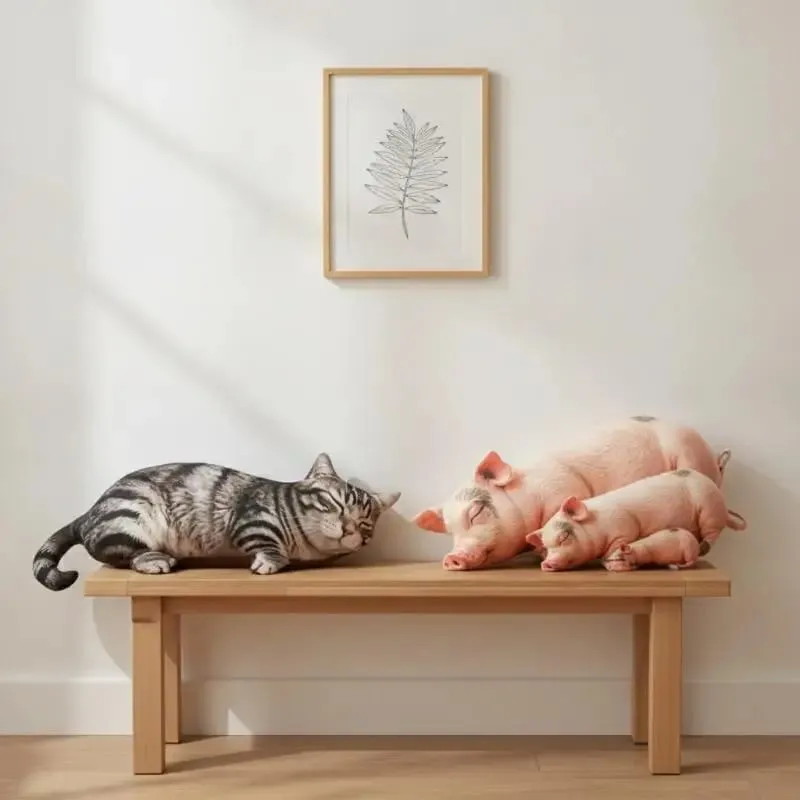 Realistic 3D Pig Stuffed Plush Pillow Soft Durable Fabric Cushion for Sofa Office Rest Travel Nap Gift