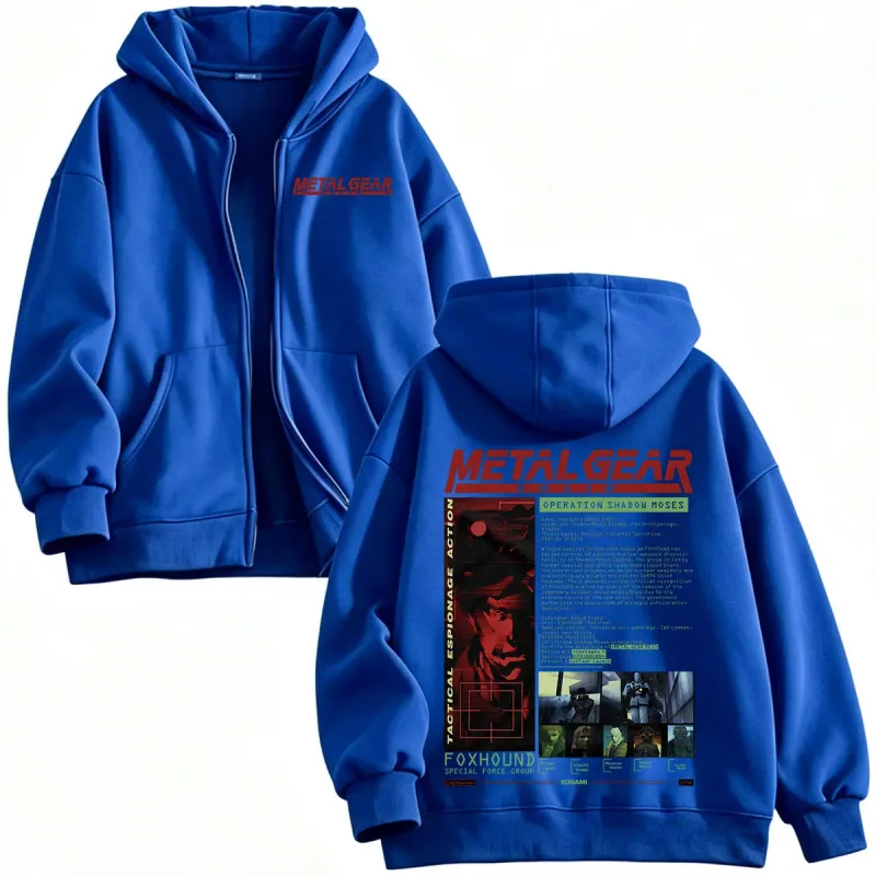 Metal Gear Solid MGS1 Solid Snake Game Zipper Hoodies Men's Women Clothing Fashion Gothic Zip Up Hooded Sweatshirts Jackets Coat — image 6