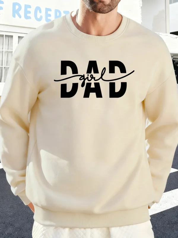 Sudadera con estampado creativo de letras de papá y niña, sudaderas cálidas de otoño para hombre, sudaderas con capucha de lana de gran tamaño, ropa de calle informal suave para hombre — image 14