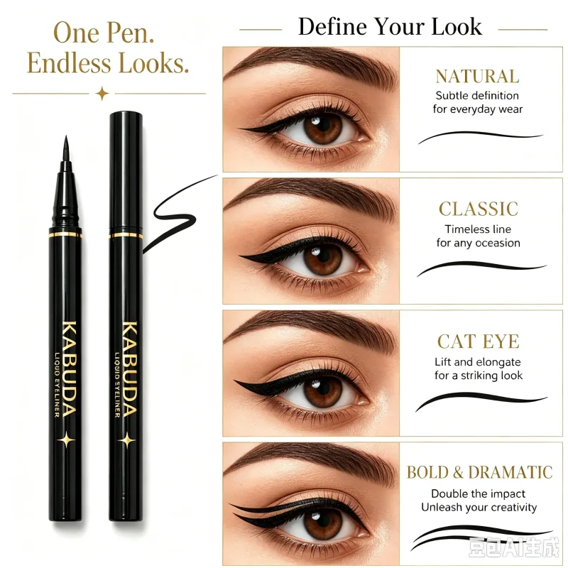 2PCS Liquid Eyeliners Ultra-Fine Tip Long-Lasting Waterproof Smudgeproof Makeup Perfect for Beauty Enthusiasts & Beginners — image 4