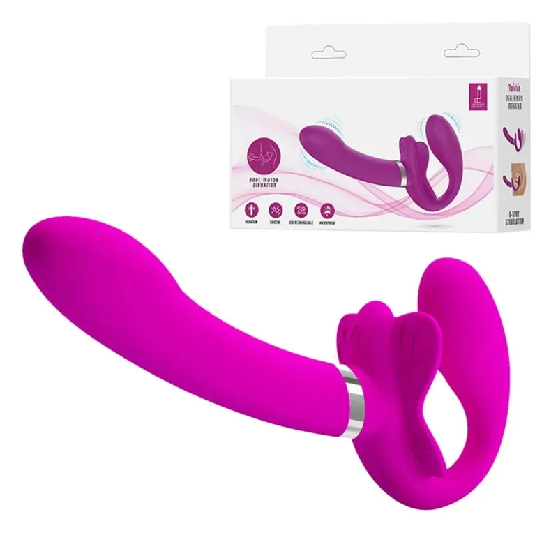 Pánt nélküli, hevederes vibrátoros vibrátor nőknek Duplafejű vibráló pénisz Leszbikus erotikus játékok felnőtteknek Szexjátékok pároknak — image 8