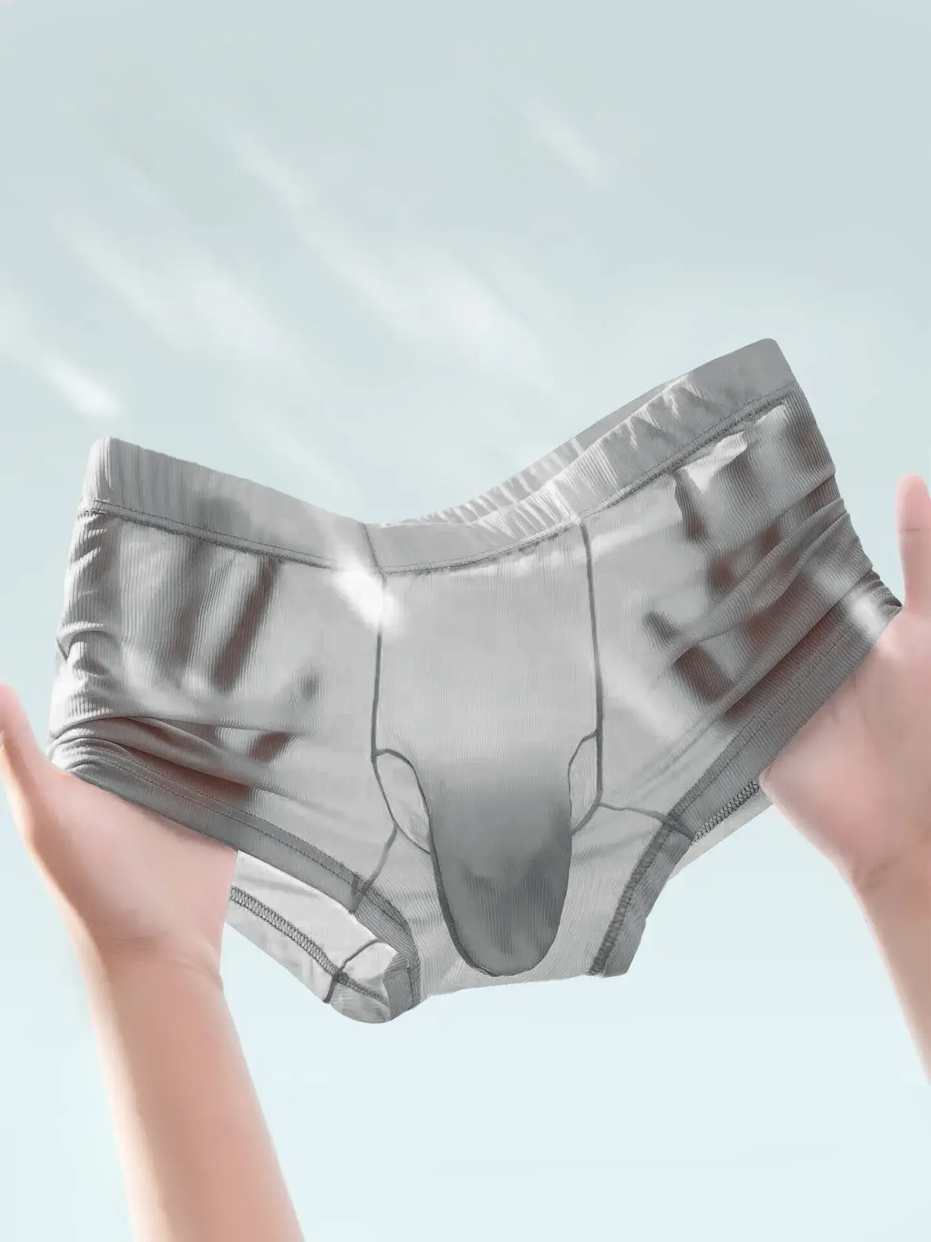 Transparante boxershort Heren Sexy ondergoed Ultradunne onderbroek See Through Ice Silk Knickers Glad glanzende lingerieshort