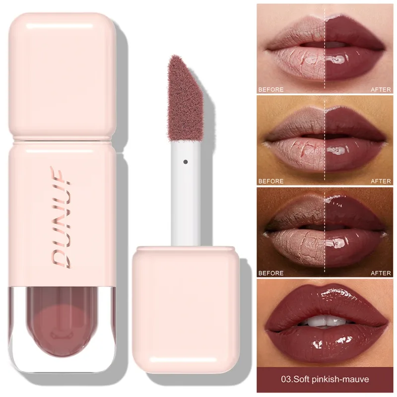 Brillo de labios brillante espejo agua tinte de labios taza no pegajosa de larga duración lápiz labial líquido hidratante maquillaje de labios rojo marrón desnudo