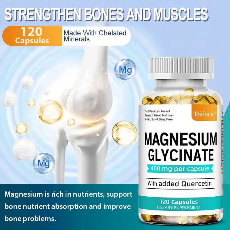 Glicinato de magnésio - com quercetina melhora a saúde cardiovascular, reduz o estresse e promove o crescimento muscular do sono saudável — image 5