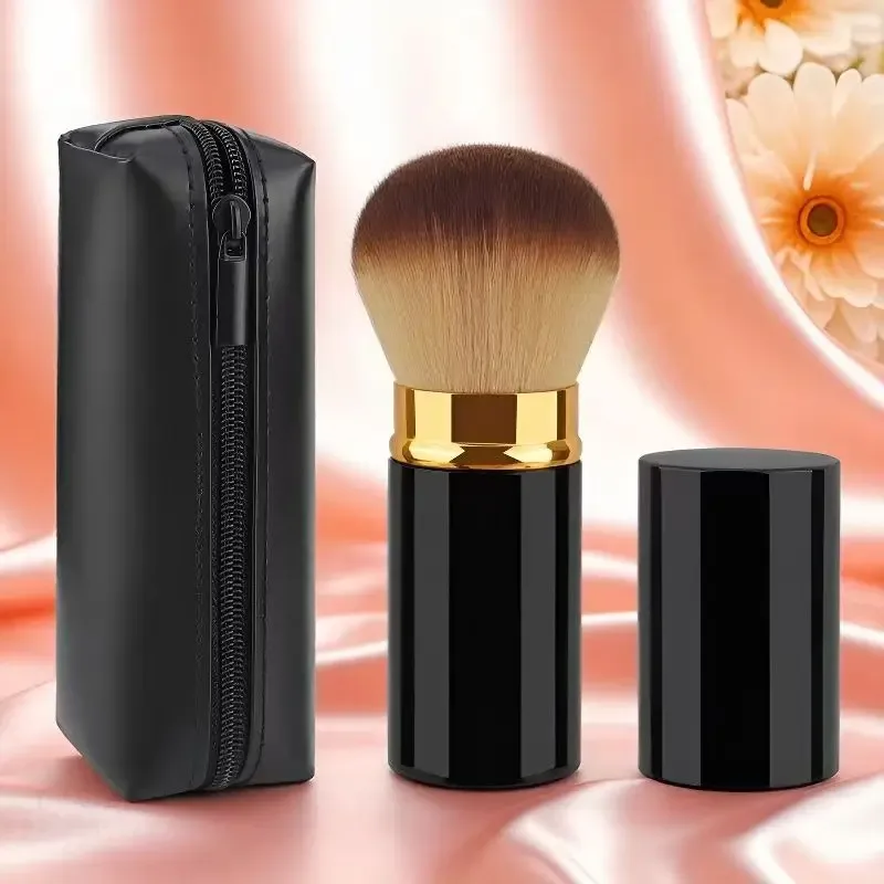 Set Kuas Rias Portabel Bepergian dengan Tas Penyimpanan Kuas Foundation Blush Kuas Kosmetik untuk Perlengkapan Kecantikan Dalam Perjalanan — image 2