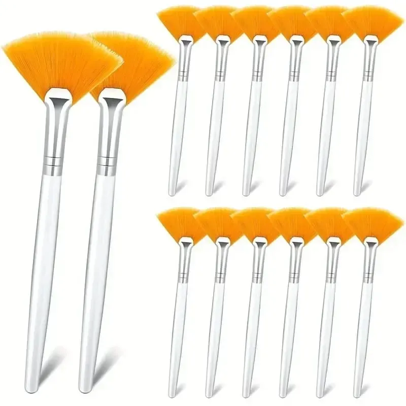 3/6/12pcs Practical Facial Brushes Fan Shape Brush Flat Head Face Mask Applicator Soft Portable Mask Brushes Cosmetic Tools — image 13