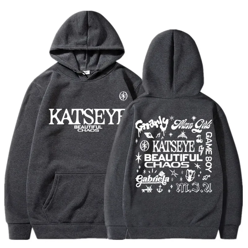 Kpop Katseye Güzel Kaos Albümü Turu Kapüşonlular Moda Retro Harajuku Erkek Kadın Spor Polar Büyük Boy Eşofman Streetwe... — image 12