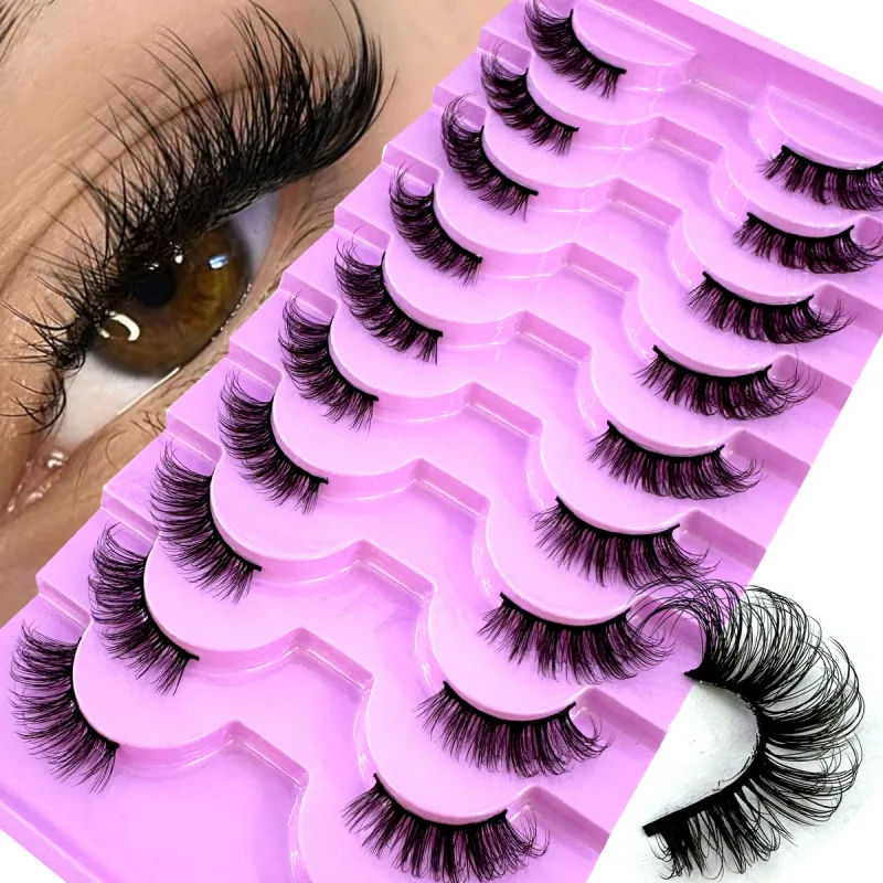 Half Lashes 10 Pairs Half Lashes Soft Natural Cat Eye Lashes Makeup Tool Fake Eyelashes Extension Fluffy Faux Cils — image 13