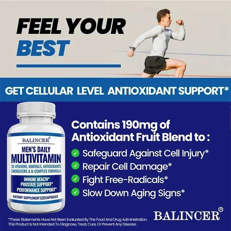 Multivitaminpräparat für Männer – sorgt für kognitive Gehirngesundheit, Energie, Ausdauer und Muskelmasse