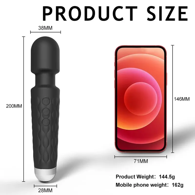 Penggetar Kuat Tongkat Ajaib Wanita USB Boleh Dicas semula Alat Urut Kalis Air Klitoris G-Spot Vibrator Mainan Seks Sesuai untuk Dewasa — image 6