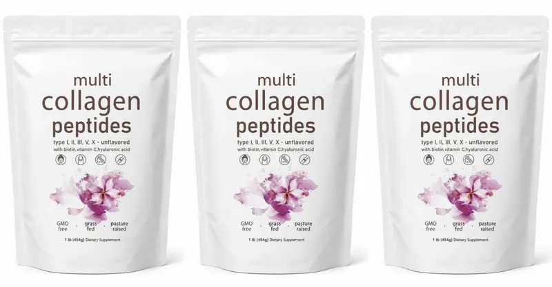 Bubuk Peptida Multi Kolagen 454G Campuran Kolagen Tanpa Rasa dengan Vitamin C Biotin Asam Hyaluronik Dukungan Kuku Rambut Kulit — image 9