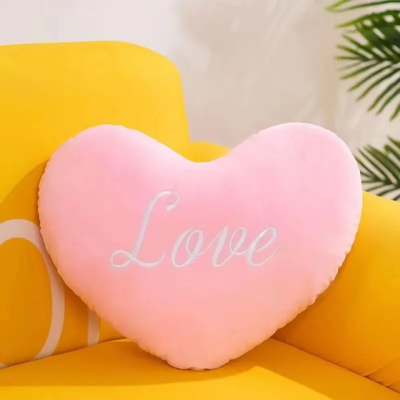 New Heart Shape Heart Plush Pillow Pink Color Valentines gift Soft Pillow Red Color Stuffed Pillow Home Decorative — image 9