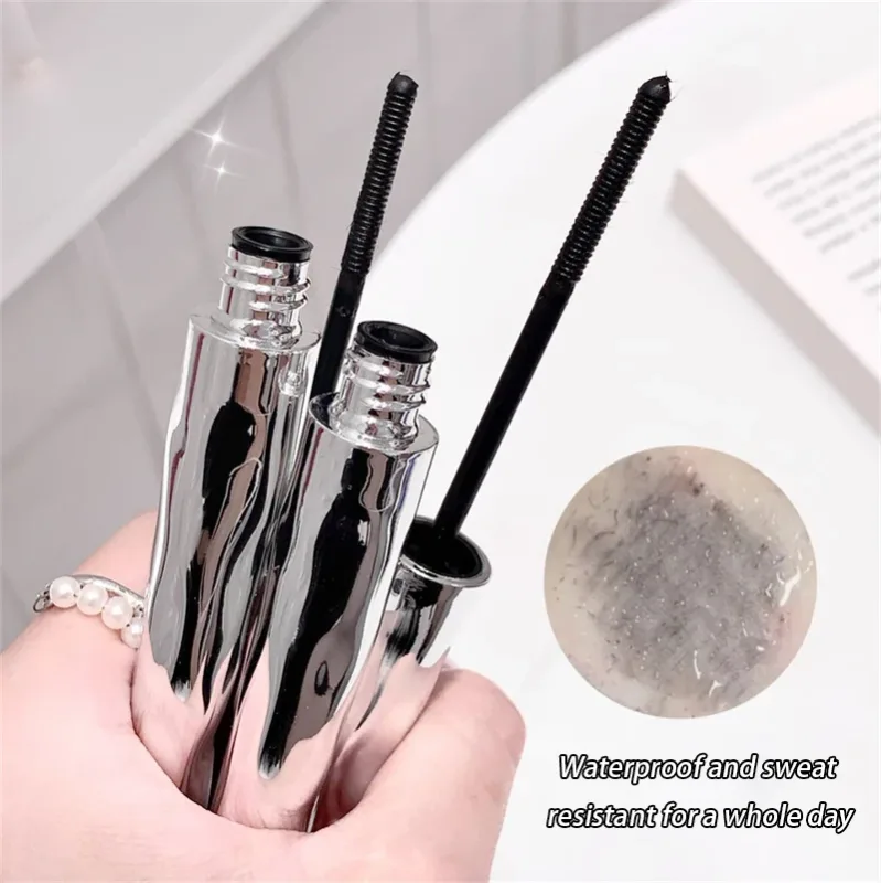 Silver Silk Fiber Matte Mascara Makeup Ultra-Fine Brush Lengthens Eyelashes Waterproof Fast Dry Eyelash Extension Mascara Makeup — image 5