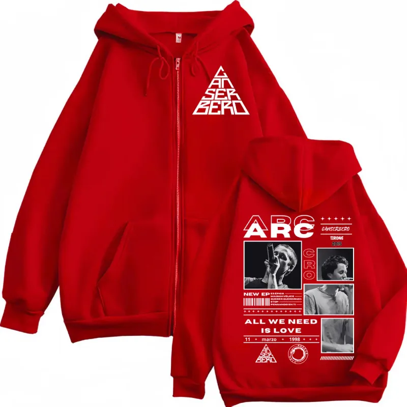 Canserbero Allt vi behöver är kärlek Muerte Vida Merch Zipper Hoodie Herrmode Hip Hop Zip Up Sweatshirts Casual Fleece Pullovers