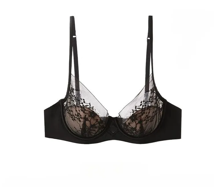 Kanten en satijnen lingerieset in Franse stijl Verzamelde verstelbare bandjes BH en dunne vulling Zachte draad ComfortOndergoed voor moslimmeisjes — image 9