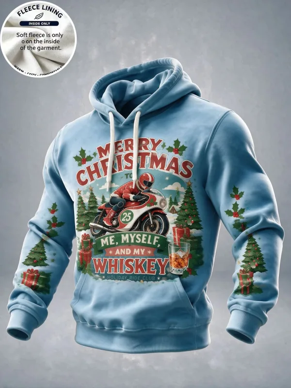 3D Print Christmas Fleece Hoodie Polar Bear Pizza Beer Home Party Pullover Long Sleeve Kangaroo Pocket Holiday Sweatshirt — image 7