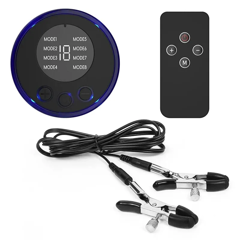 Remote Control Electric Shock Metal Nipples Clamps Breast Stimulation Massage Klitoris Labia Clips Mga Pang-adultong Laruan para sa Mga Babaeng Lalaki