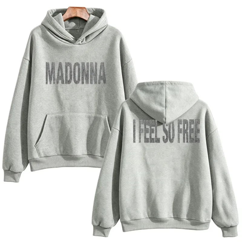 I Feel So Free Hoodie Graphic Printed Hoodie Madonna Merch Vintage Style Sweatshirts Women Men with Hooded Loose Casual Pullover — image 6
