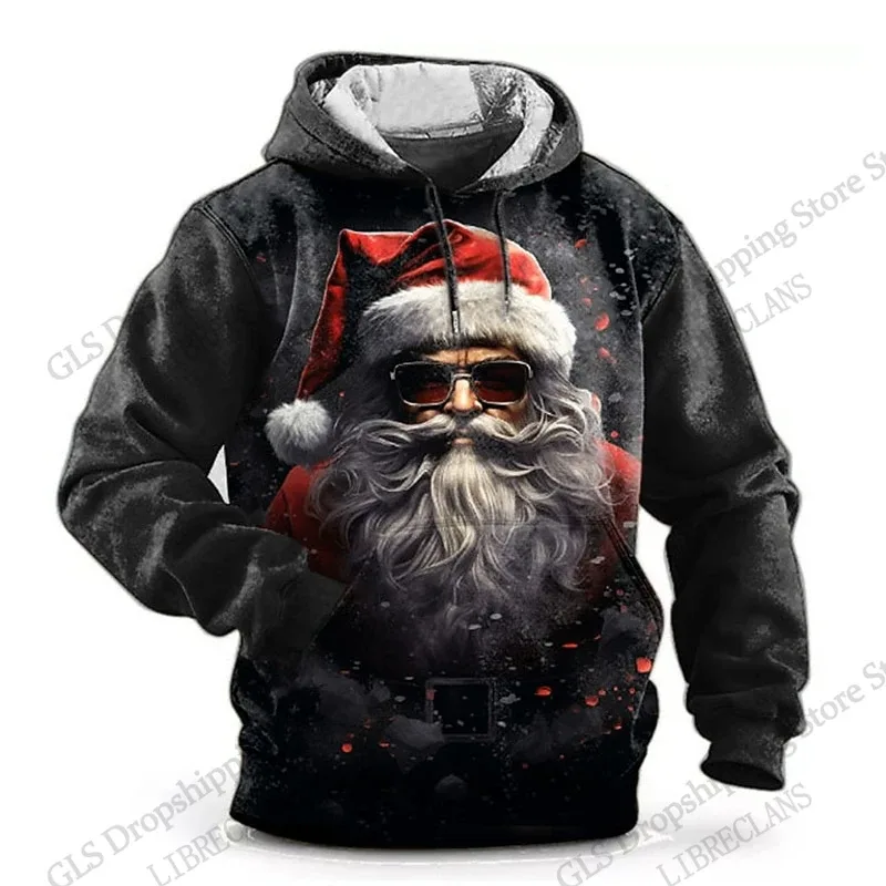 Christmas Mens Santa Claus 3d Print Hoodies Men Women Fashion Vintage Outdoor Hoodie Sweatshit Men Clothing Moletom Masculinos — image 4