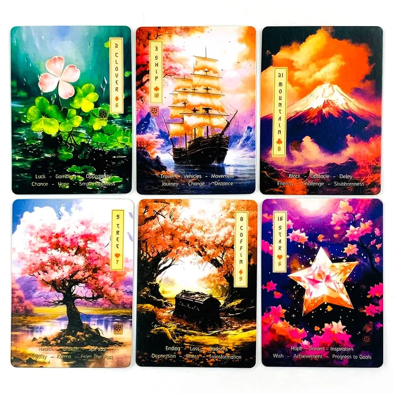Permainan Kad Le Sakura Baharu 36 Kad Bunga Sakura Bergaya & Padat Termasuk Buku Panduan Ideal Untuk Amalan Rohani Perjalanan — image 4