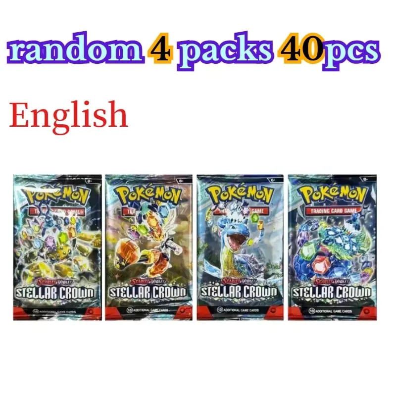 zábava 40 kusů Pokemon Card Pack 4 sady Sun Moon Violet 151 Angličtina Sběratelské karty Sběratelské hračky Halloween Dárek Fantasy Sci-Fi — image 10