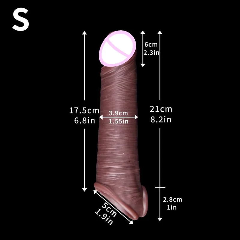 Realistic Reusable Penis Sleeve Thin Silicone Holster With Anti-snap Ring Cock Enlargement Extender For Men Delay Ejaculation — image 12