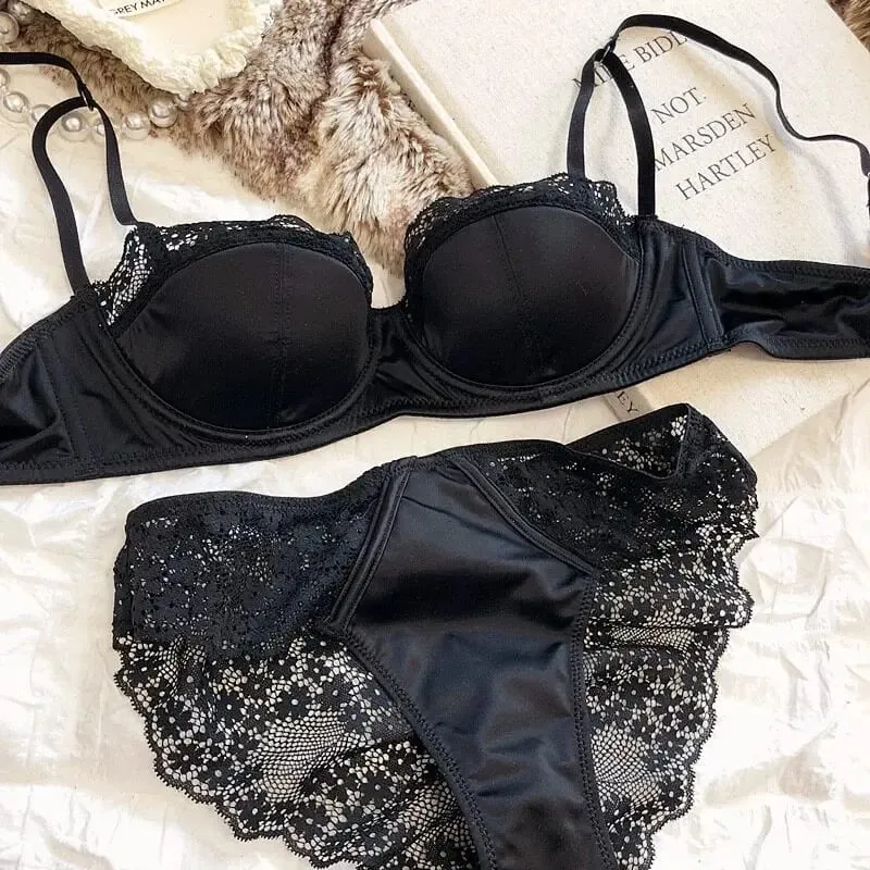 السيدات الفرنسية نصف كوب الملابس الداخلية مجموعة لينة Underwire رفع رقيقة حزام الصيف رقيقة وخفيفة الوزن الملابس الداخلية الصدرية 32-38AB — image 8