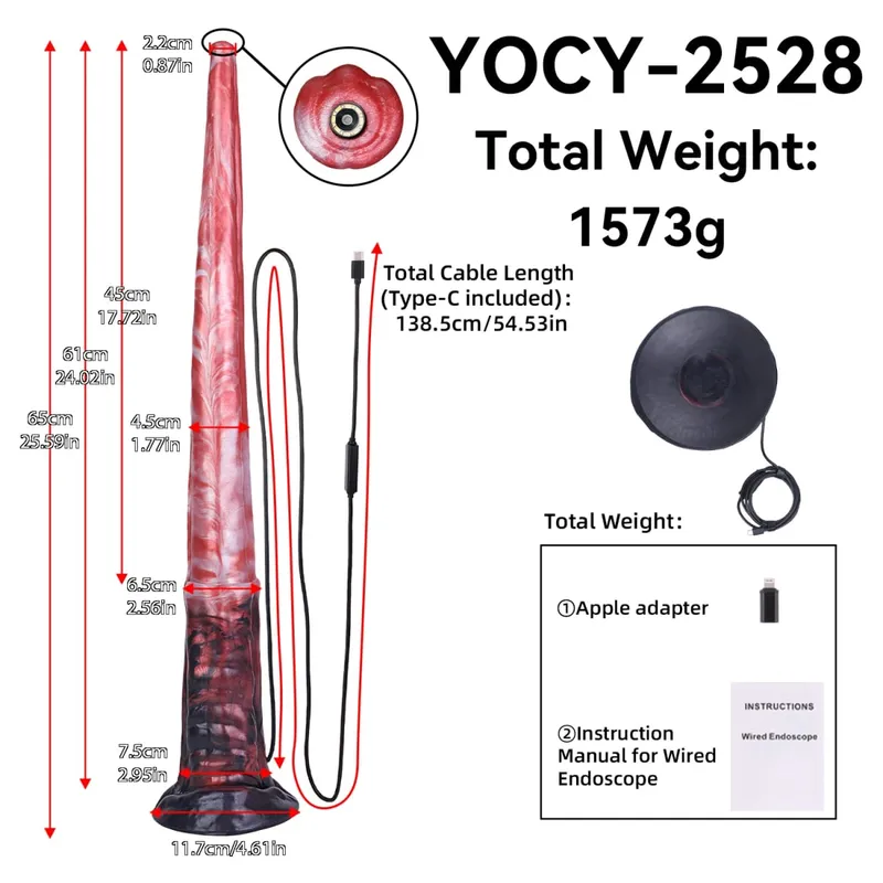 55cm Long Dragon Dildo Extendable Camera Dilator Silicone Anal Expansion Butt Plug Anus Exploration 18+ Sex Toys For Adults — image 11