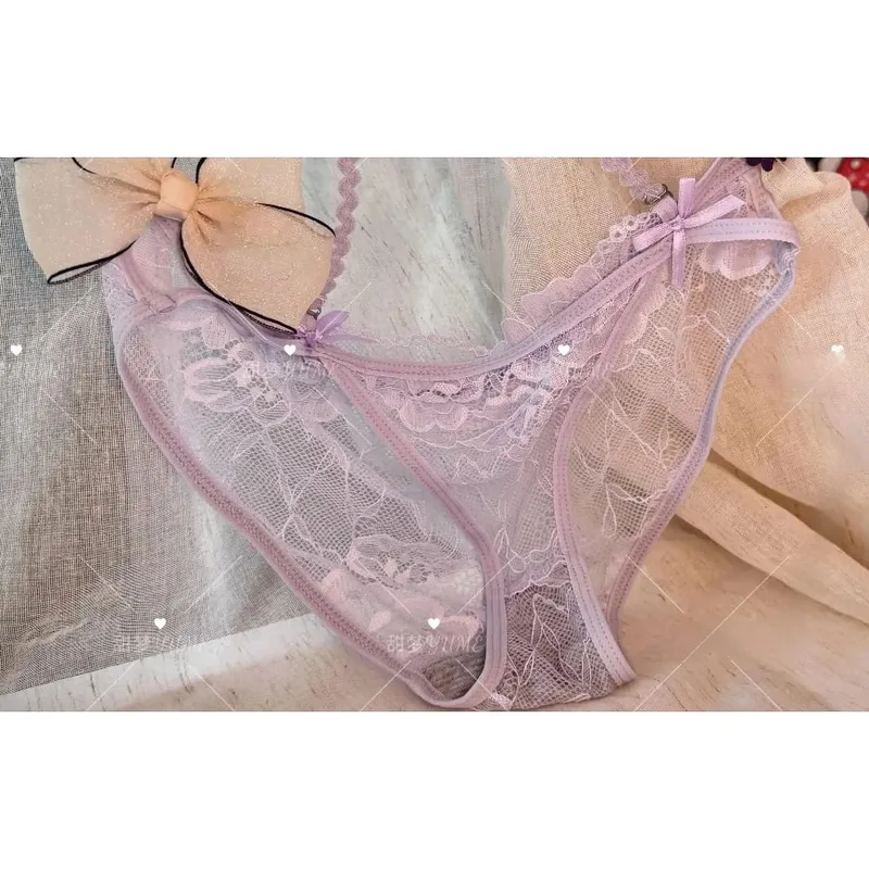 Purple Halter Bra Set Cross Strap Butterfly Detail Elegant Push Up Lingerie Kit For Women Soft Comfort Daily Wear — image 6