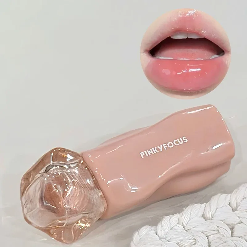 Pinkyfocus Lipstick Glossy Mirror Lip Gloss Ενυδατικό Ενυδατικό Ζουμερό Nude Lip Tint Κραγιόν μακράς διαρκείας καθημερινό φυσικό μακιγιάζ — image 10