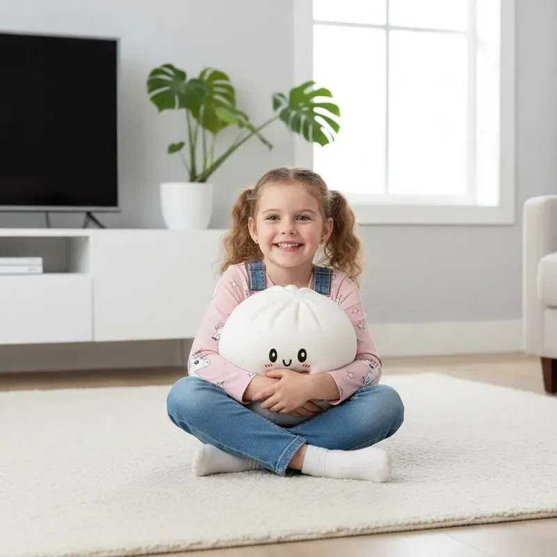 25 cm großes, gedämpftes, gefülltes Brötchen-Squishy-Spielzeug, Kawaii-Knödel-Squeeze, sensorisches Zappelspielzeug, weich, langsam ansteigend, Stressabbau für Kinder — image 2