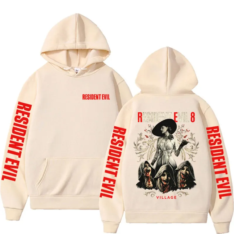 Resident Evil Requiem Village Graphic Hoodies Lady Dimitrescu Horror Sweatshirt Men's Clothing Fashion Casual Long Sleeve Hoodie