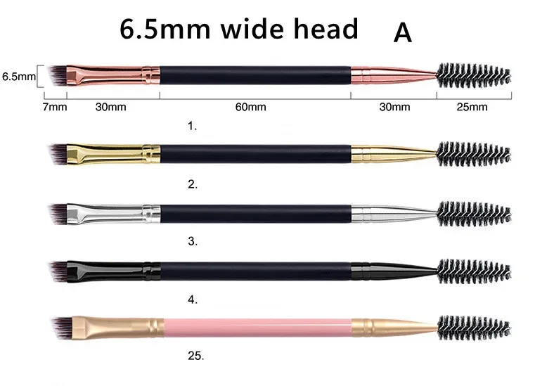 20pcs แปรงคิ้วฉลากส่วนตัวขนตาหวีแปรงแต่งหน้า Dual Ended มุม Spoolie 2 in 1 Lash Eyebrow แปรงจำนวนมาก