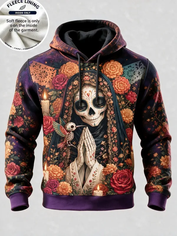 3D Print Halloween Fleece Hoodie Witch Black Cat Monster Shadow Pumpkin Pullover Long Sleeve Kangaroo Pocket Holiday Sweatshirt — image 14