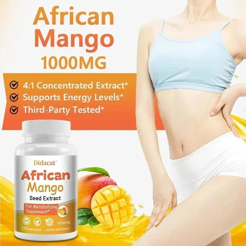 Africké mango kapsle - výkonný metabolismus potlačující chuť k jídlu Imunitní systém zdraví Kapsle na spalování tuků bez GMO