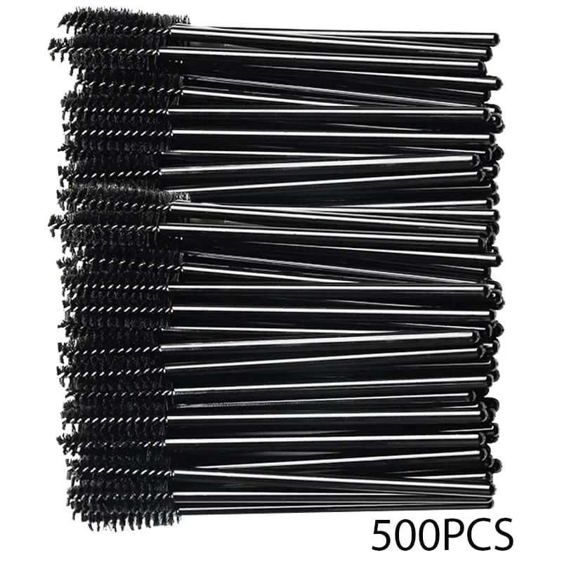 500/1000pcs Eyelash Brush Applicator Wholesale Lash Mascara Wands Brushes Para sa Eyelash Extension Eyebrow Spoolies Beauty Tools