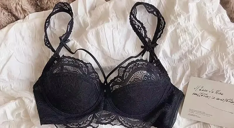 French Pure Lace Bralette Petite Bra Set AABB Cup with Removable Straps & Thin Push Up Pads Soft Underwire Sexy Women's