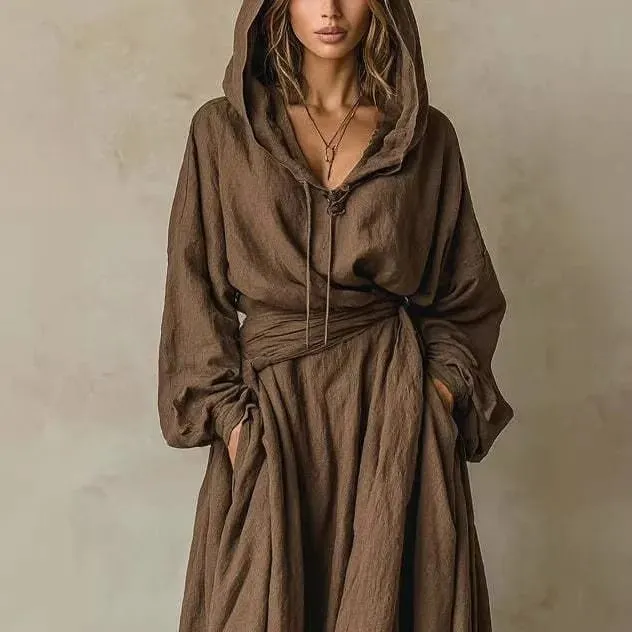Robe de soirée en coton et Polyester imprimé pour femmes, col en V, coupe ample, ceinture, Maxi, taille portefeuille, Style Boho, longue — image 5