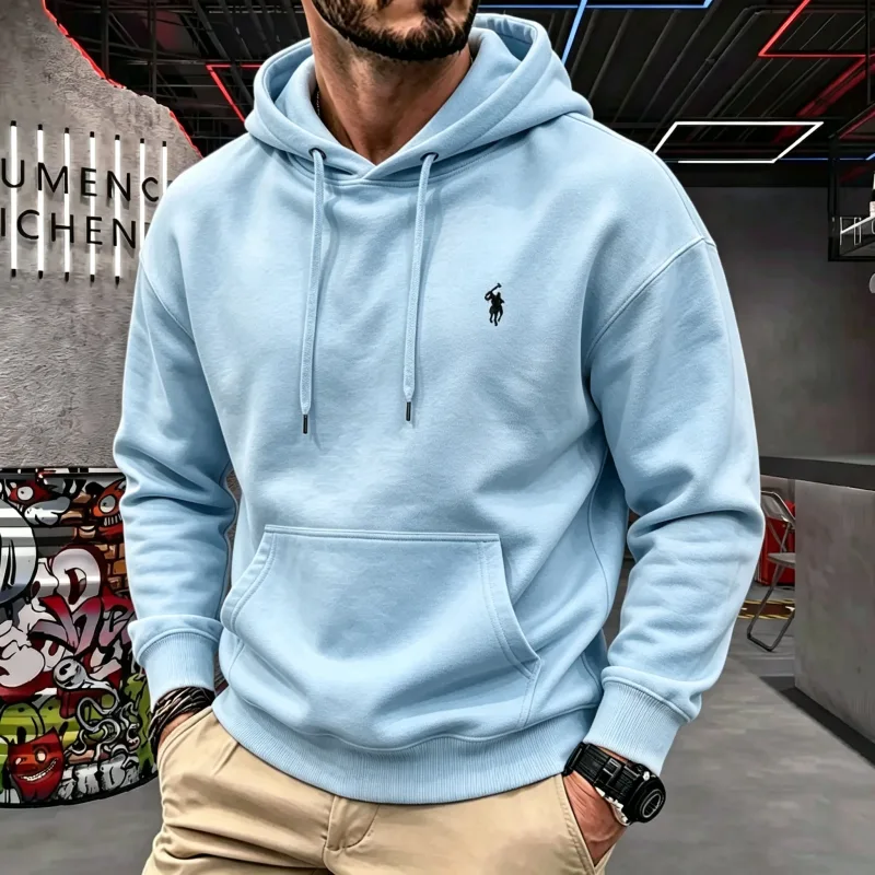 High-end men's hooded long-sleeved 2026 autumn-winter luxurious fashionable horse embroidery golf top casual hoodie men clothing — image 10