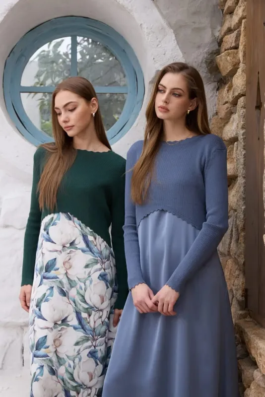 AS SS26 فستان لوكس أنيق من الساتان + مجموعة ملابس نسائية محبوكة بطول يصل إلى الأرض قابل للتعديل — image 3
